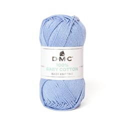 Pelote de fil à tricoter 100% coton - DMC - Baby cotton - Bleu 751