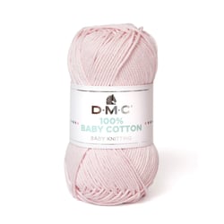 Pelote de fil à tricoter 100% coton - DMC - Baby cotton - Rose pastel 763