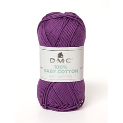 Pelote de fil à tricoter 100% coton - DMC - Baby cotton - Violet 756