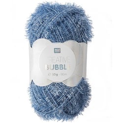 Pelote de fil à crocheter 100% polyester - Rico Design - Creative Bubble - Bleu 050