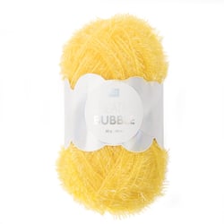 Pelote de fil à crocheter 100% polyester - Rico Design - Creative Bubble - Jaune 002