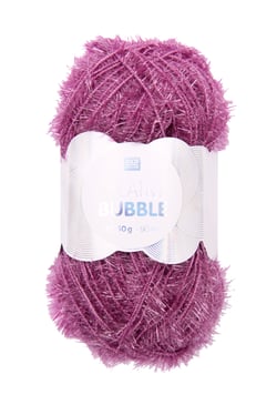 Pelote de fil à crocheter 100% polyester - Rico Design - Creative Bubble - Lilas foncé 017
