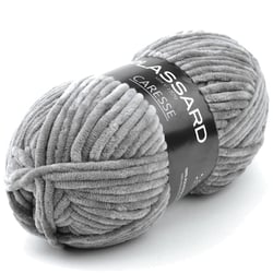 Pelote de fil à tricoter 100% polyester - Plassard - Caresse - Gris 513