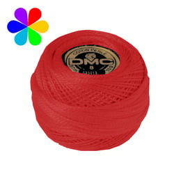 Fil à broder DMC - Coton perlé n°8 - Rouge carmin métallisé 321
