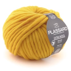 Pelote de fil à tricoter 100% laine - Plassard - Extra Wool - Jaune 321