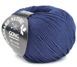 Pelote de fil à tricoter 100% coton - Plassard - Gong - Bleu marine 26