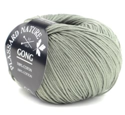 Pelote de fil à tricoter 100% coton - Plassard - Gong - Kaki 24