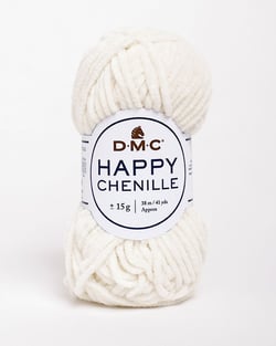 Pelote de fil à crocheter 100% polyester - DMC - Happy Chenille - Ecru 21