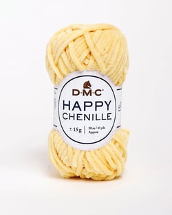 Pelote de fil à crocheter 100% polyester - DMC - Happy Chenille - Jaune 14