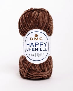 Pelote de fil à crocheter 100% polyester - DMC - Happy Chenille - Marron 28