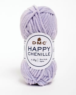 Pelote de fil à crocheter 100% polyester - DMC - Happy Chenille - Parme 19