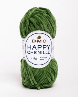 Pelote de fil à crocheter 100% polyester - DMC - Happy Chenille - Vert 27