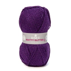 Pelote de fil à tricoter 100 % acrylique - DMC - Knitty 4 - Violet Glitter 225