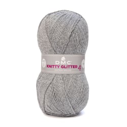 Pelote de fil à tricoter 100 % acrylique - DMC - Knitty 4 - Gris Glitter 226