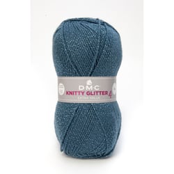 Pelote de fil à tricoter 100 % acrylique - DMC - Knitty 4 - Bleu Glitter 228