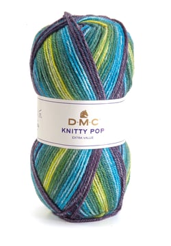 Pelote de fil à tricoter 100% acrylique - DMC - Knitty Pop - Vert 482