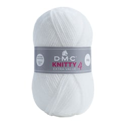 Pelote de fil à tricoter 100% acrylique - DMC - Knitty 4 - Blanc 961