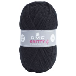 Pelote de fil à tricoter 100% acrylique - DMC - Knitty 4 - Noir 965