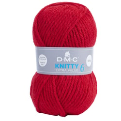 Pelote de fil à tricoter 100% acrylique - DMC - Knitty 6 - Rouge 698