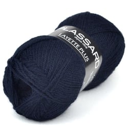 Pelote de fil à tricoter 100% acrylique - Plassard - Layette Plus - Bleu marine 505