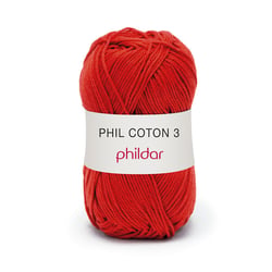 Phil Coton 3 Cerise - Phildar - Pelote de fil à tricoter