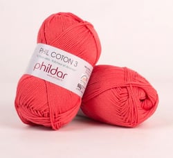 Phil Coton 3 Pastèque- Phildar - Pelote de fil à tricoter