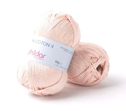 Phil Coton 4 Lait de rose - Phildar - Pelote de fil à tricoter