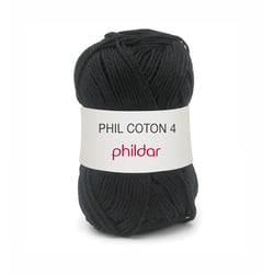 Phil Coton 4 Noir - Phildar - Pelote de fil à tricoter