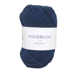 Pelote de fil à crocheter 100% coton - Rico Design - Ricorumi - Bleu nuit 035