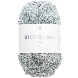 Pelote de fil à crocheter 100 % coton - Rico Design - Ricorumi Lamé - Argent 001