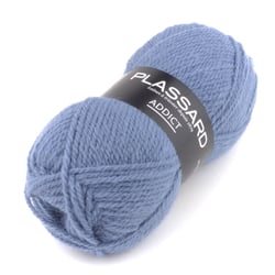 Pelote de fil à tricoter - Plassard - Addict - Bleu moyen 22