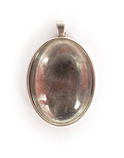 Pendentif Ovale à décorer et cabochons - Argent