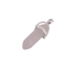 Pendule pierre rose - 30mm - acier inoxydable
