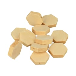 15 perles hexagonales en bois - 20 x 4.7mm - Lucy