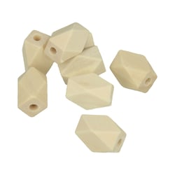 8 perles polygonales en bois - 10.6 x 15.8mm - Lucy