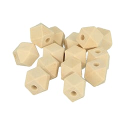 14 perles polygonales en bois - 12 x 16mm - Lucy