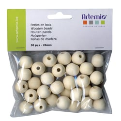 30 perles rondes en bois - 20mm - Lucy