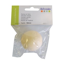 1 perle ronde en bois - 50mm - Lucy