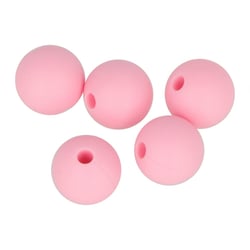 Perle Silicone Ronde 10Mm X5 Rose