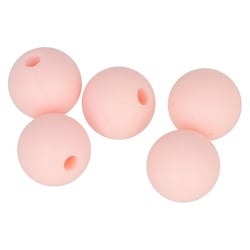 5 Perles rondes Artemio - Silicone - Rose - 1 cm