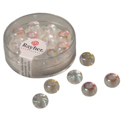 Perle Verre Gd Trou Metal 9Mm
