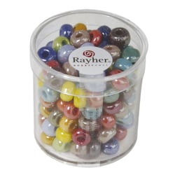 Perles en verre opaques - 6.7mm - couleurs assorties