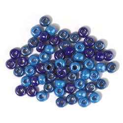 Perles verre grand trou - 5.4mm - bleu, turquoise