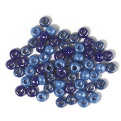 Perles verre grand trou - 6mm - bleu, turquoise