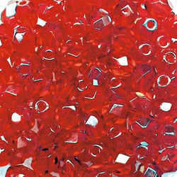 Perles olives transparentes verre dépoli irisé x 100 rubis 3mm