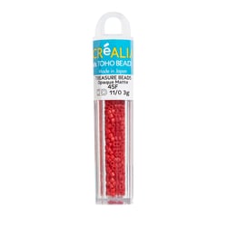 Perles Toho 11/0 - Tube de 3 g - Color 45F Opaque Matte rouge - Créalia