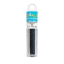 Perles Toho 11/0 - Tube de 3 g - Color 49 Opaque noir - Créalia