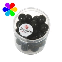 Perles verre Renaissance - noir 10mm