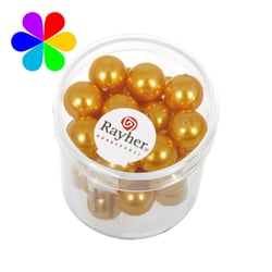 Perles verre Renaissance - jaune d'or 10mm