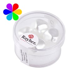 Perles verre Renaissance - blanc neige - 17mm